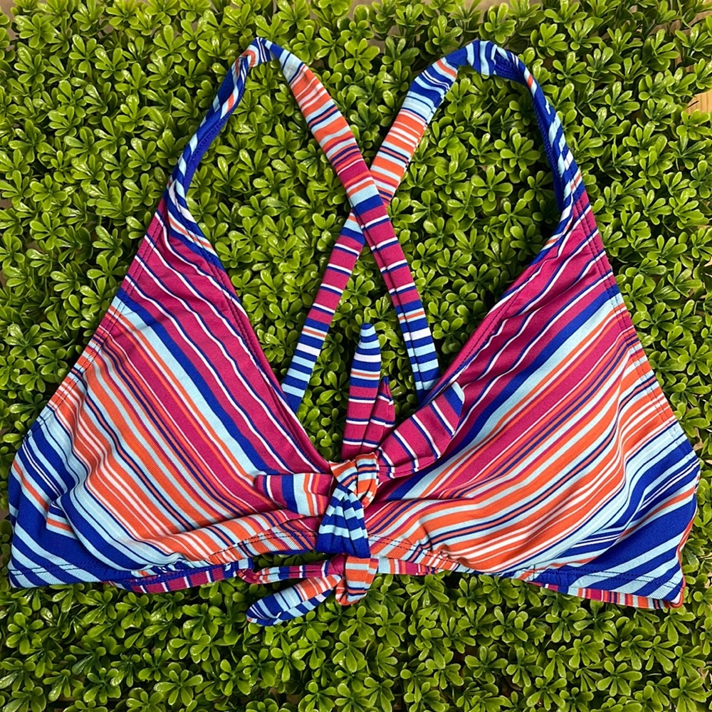🔥 SALE A.N.A Multi Colored Bikini Top Purple Stripes | Size Large